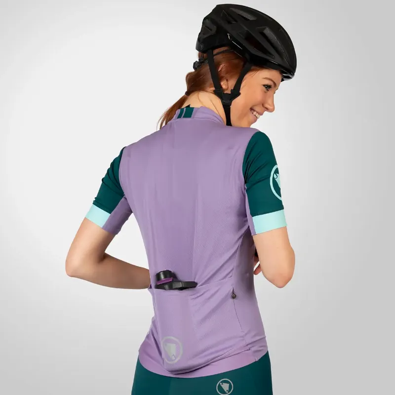 Endura Women's FS260 Short Sleeve Jersey in Violet-5